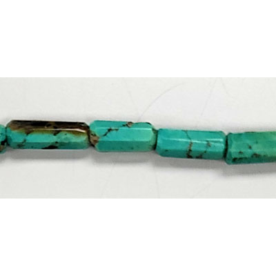 CHINESE TURQUOISE FACETED TUBE 7X12-7X16MM